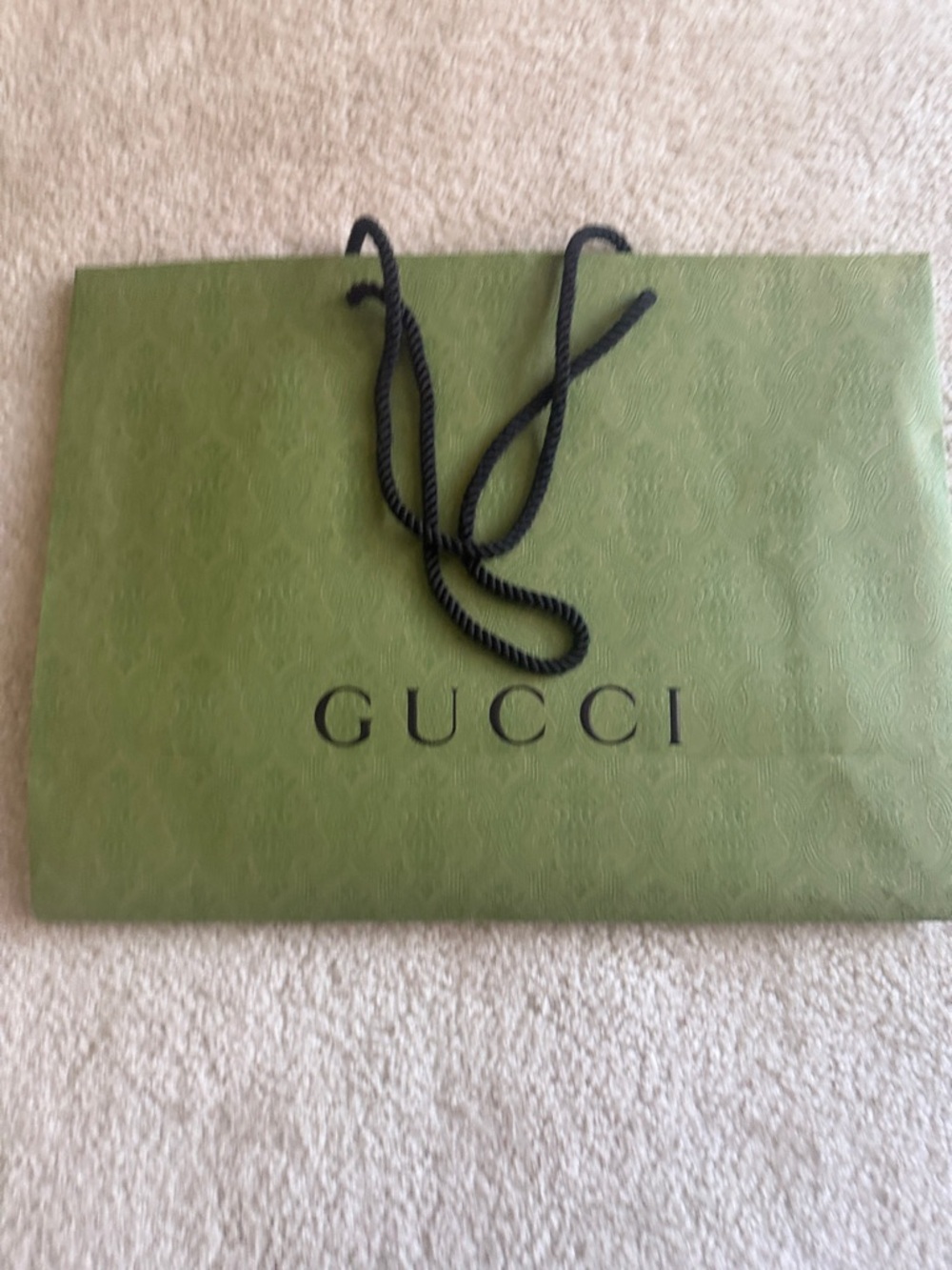 2 Gucci Olive Green Large Shopping Bag with Black Rope Handles - Picture 5 of 5